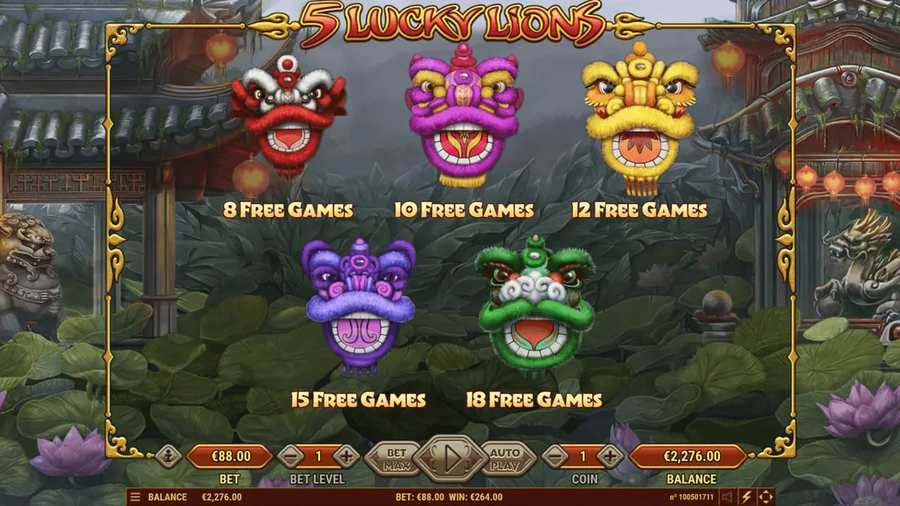Visuel officiel de 5 Lucky Lions (Habanero)