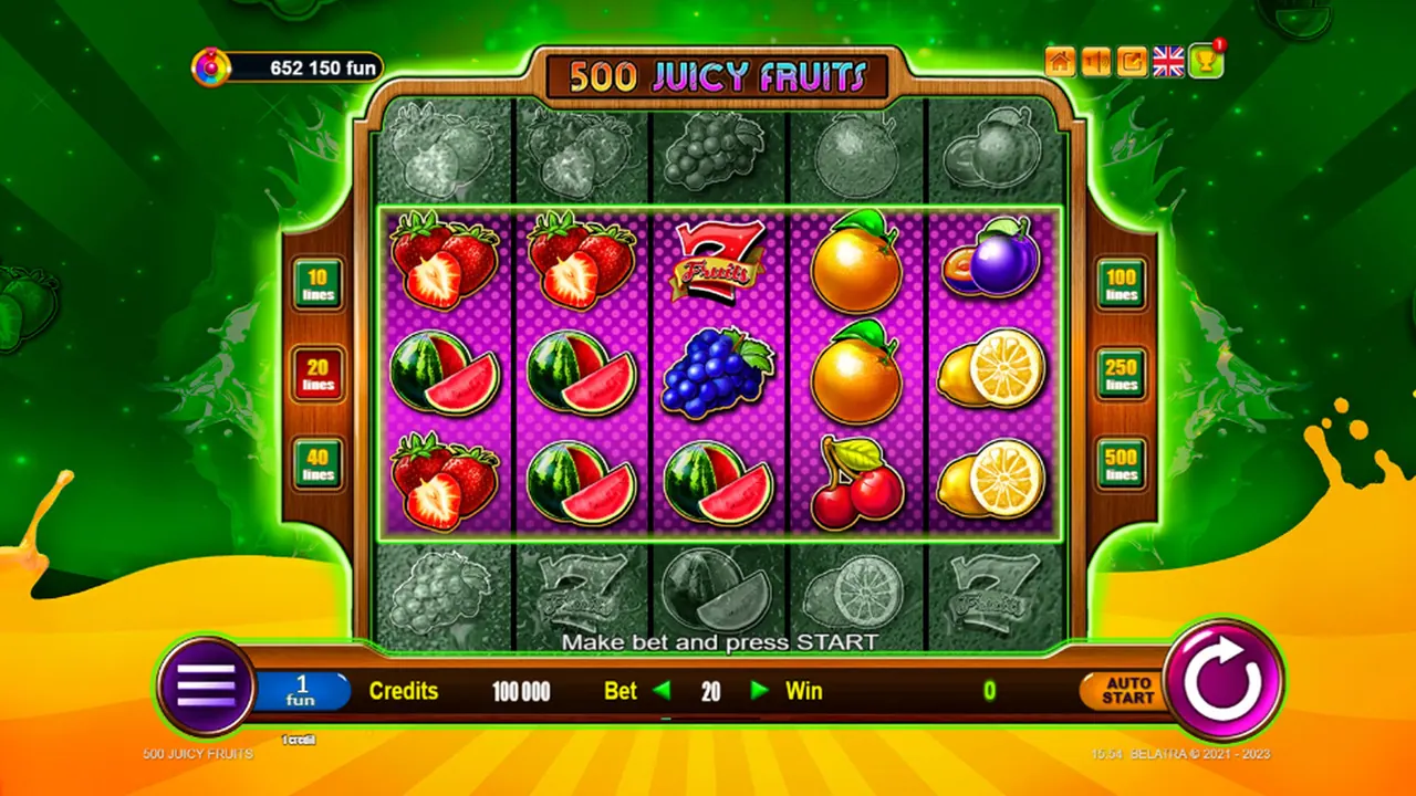 Visuel officiel de 500 Juicy Fruits (Belatra Games)