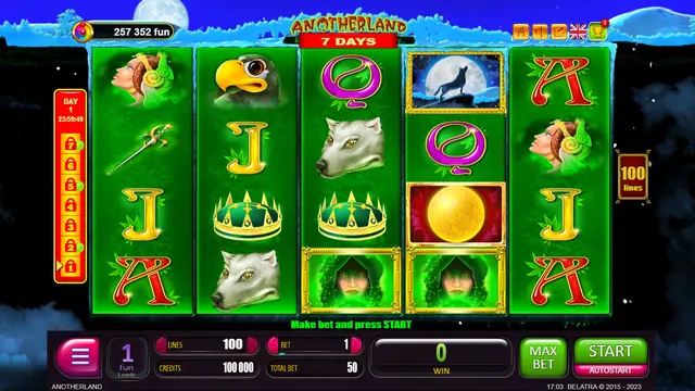 7 Days Anotherland, machines à sous Belatra Games