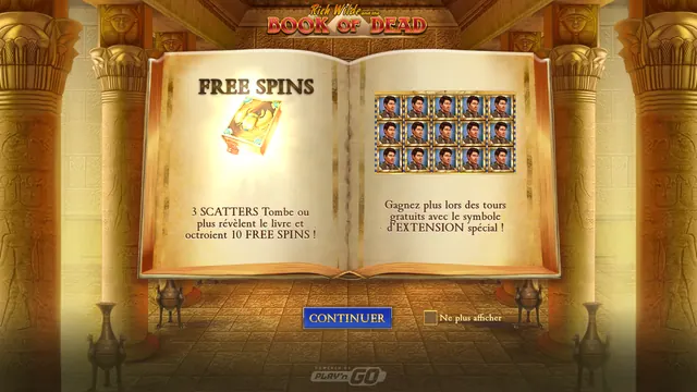 Book of Dead : écran de jeu n°1
