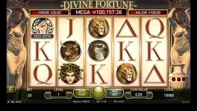 Divine Fortune : écran de jeu n°2