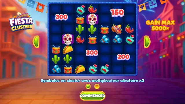 Fiesta Clusters : écran de jeu n°1