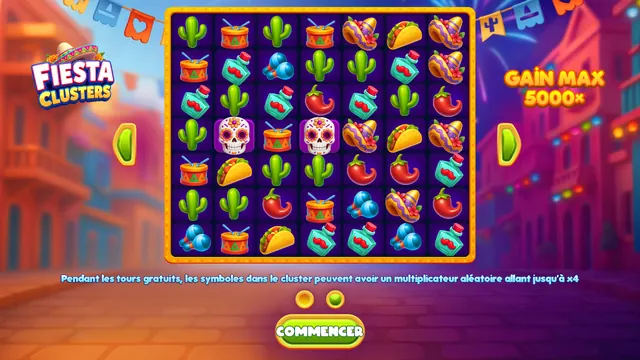 Fiesta Clusters : écran de jeu n°2