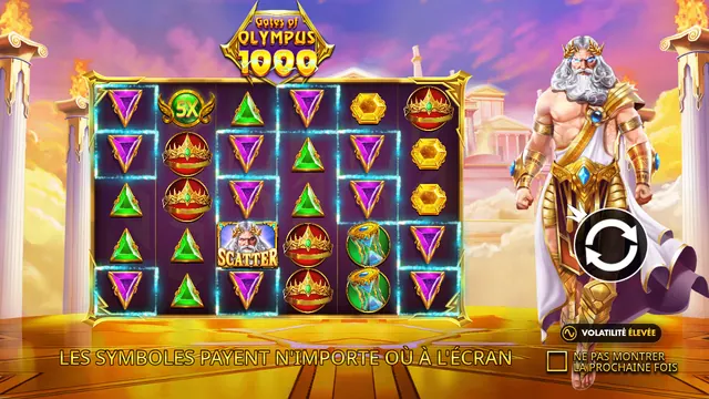Gates of Olympus 1000 : écran de jeu n°2