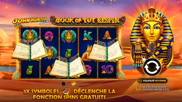John Hunter and the Book of Tut Respin, machines à sous à symbole extensible
