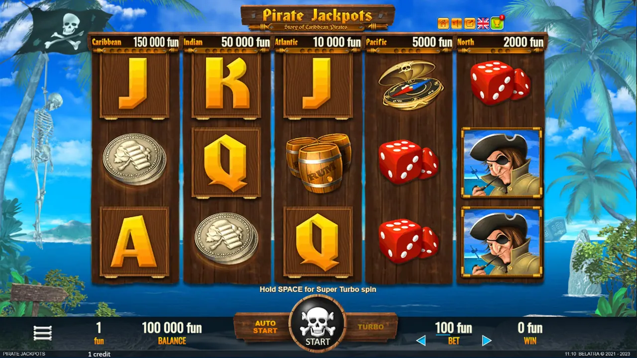 Visuel officiel de Pirate Jackpots (Belatra Games)