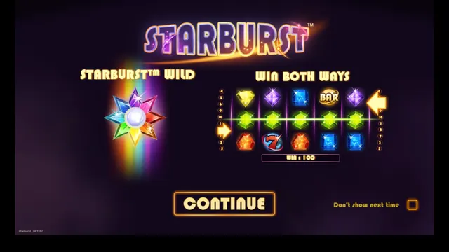 Starburst : écran de jeu n°1