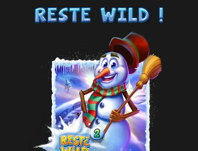 Page RESTE WILD ! de l’aide : un bonhomme de neige au chapeau haut-de-forme et à l’écharpe rayée, tenant un balai, avec un compteur 2