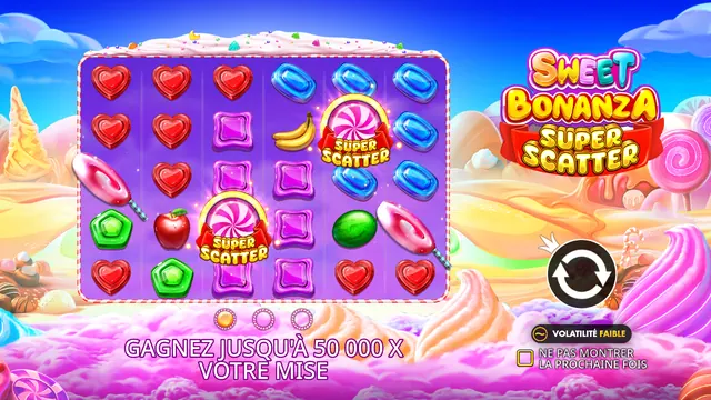 Sweet Bonanza Super Scatter : écran de jeu n°2