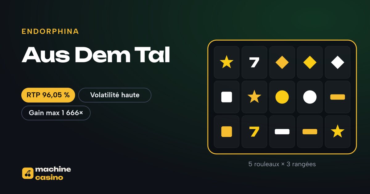 Visuel de Aus Dem Tal : 5 rouleaux × 3 rangées, RTP 96,05 %