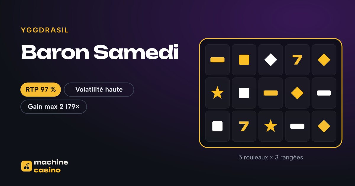 Visuel de Baron Samedi : 5 rouleaux × 3 rangées, RTP 97 %