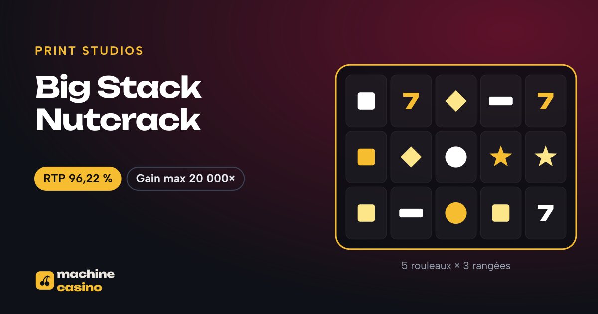 Visuel de Big Stack Nutcrack : 5 rouleaux × 3 rangées, RTP 96,22 %