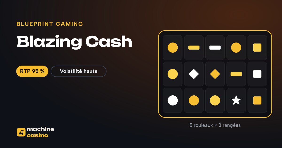 Visuel de Blazing Cash : 5 rouleaux × 3 rangées, RTP 95 %