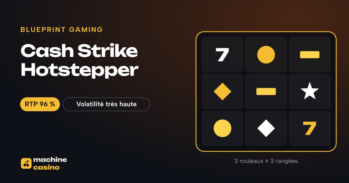 Visuel de Cash Strike Hotstepper : 3 rouleaux × 3 rangées, RTP 96 %