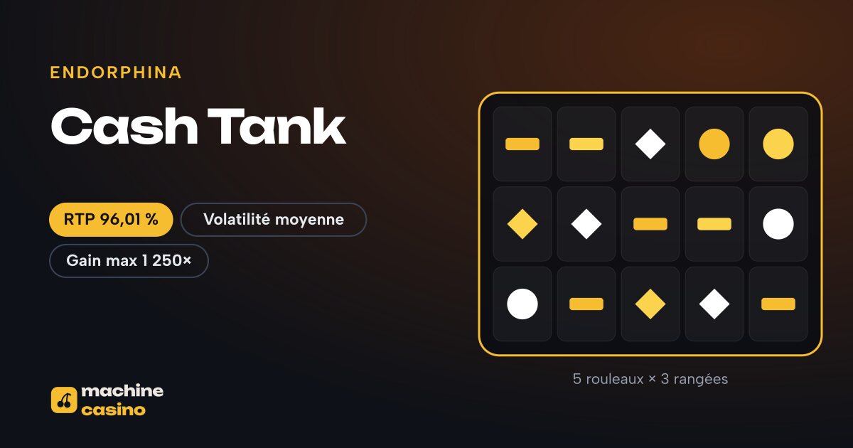 Visuel de Cash Tank : 5 rouleaux × 3 rangées, RTP 96,01 %