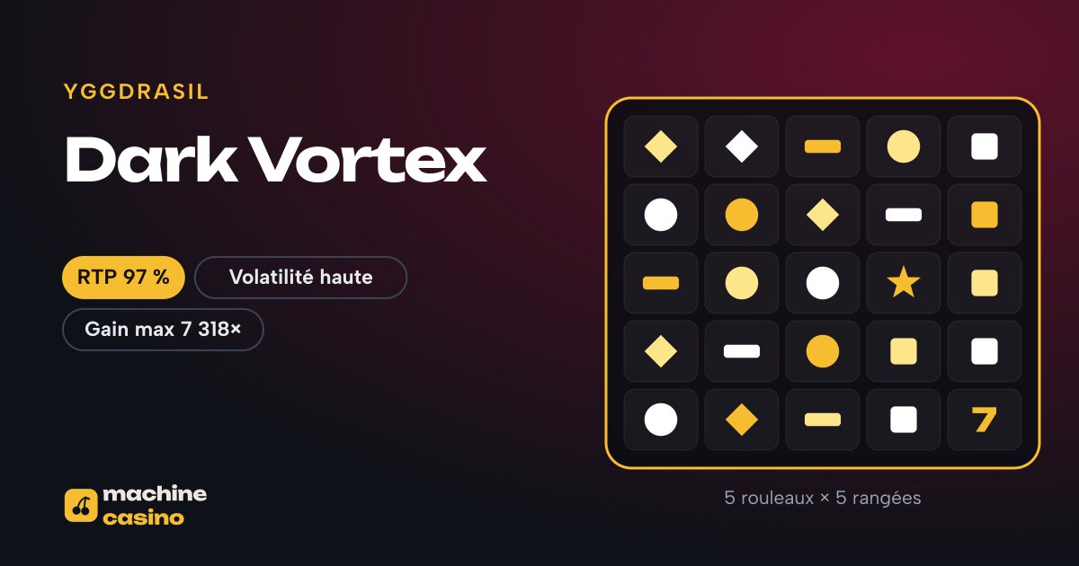 Visuel de Dark Vortex : 5 rouleaux × 5 rangées, RTP 97 %