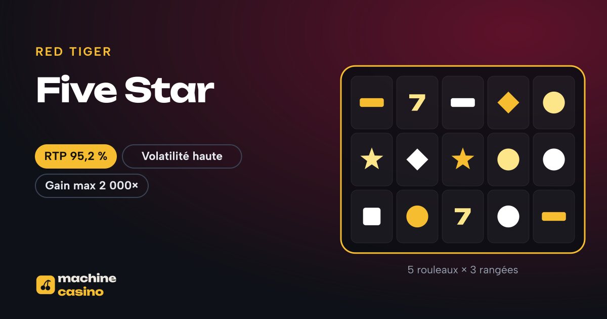 Visuel de Five Star : 5 rouleaux × 3 rangées, RTP 95,2 %