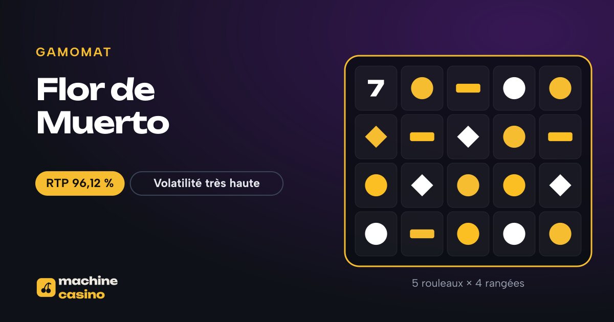 Visuel de Flor de Muerto : 5 rouleaux × 4 rangées, RTP 96,12 %