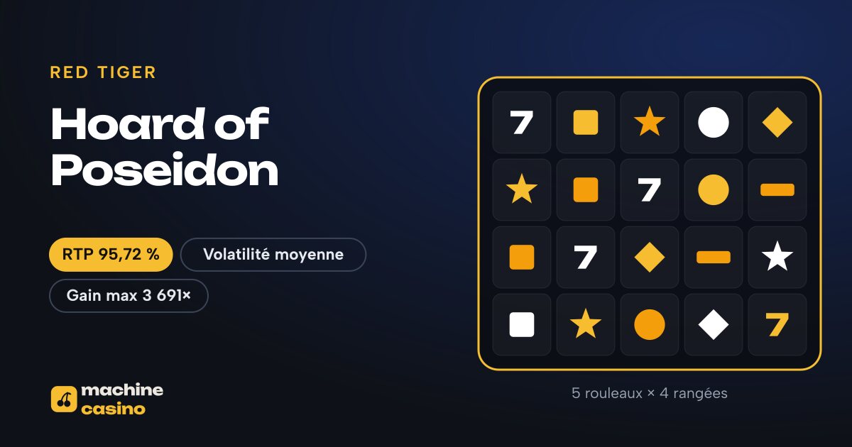 Visuel de Hoard of Poseidon : 5 rouleaux × 4 rangées, RTP 95,72 %