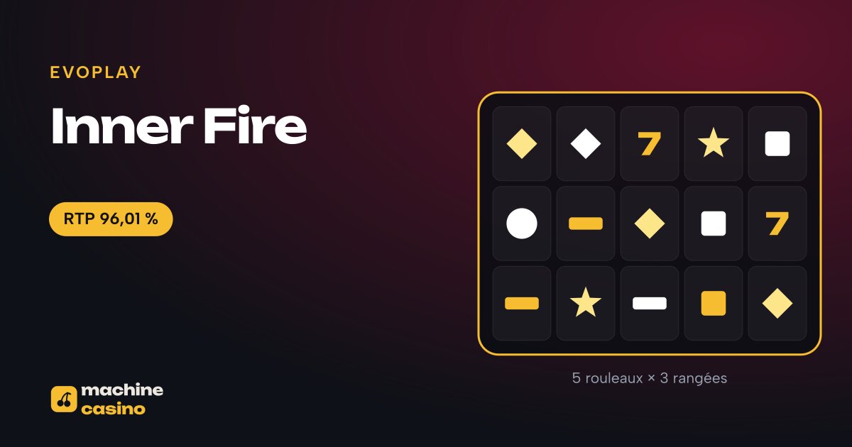 Visuel de Inner Fire : 5 rouleaux × 3 rangées, RTP 96,01 %