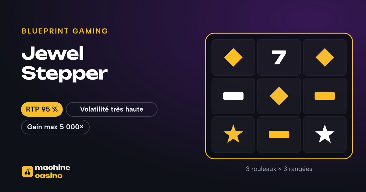 Visuel de Jewel Stepper : 3 rouleaux × 3 rangées, RTP 95 %