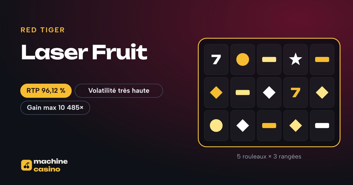 Visuel de Laser Fruit : 5 rouleaux × 3 rangées, RTP 96,12 %