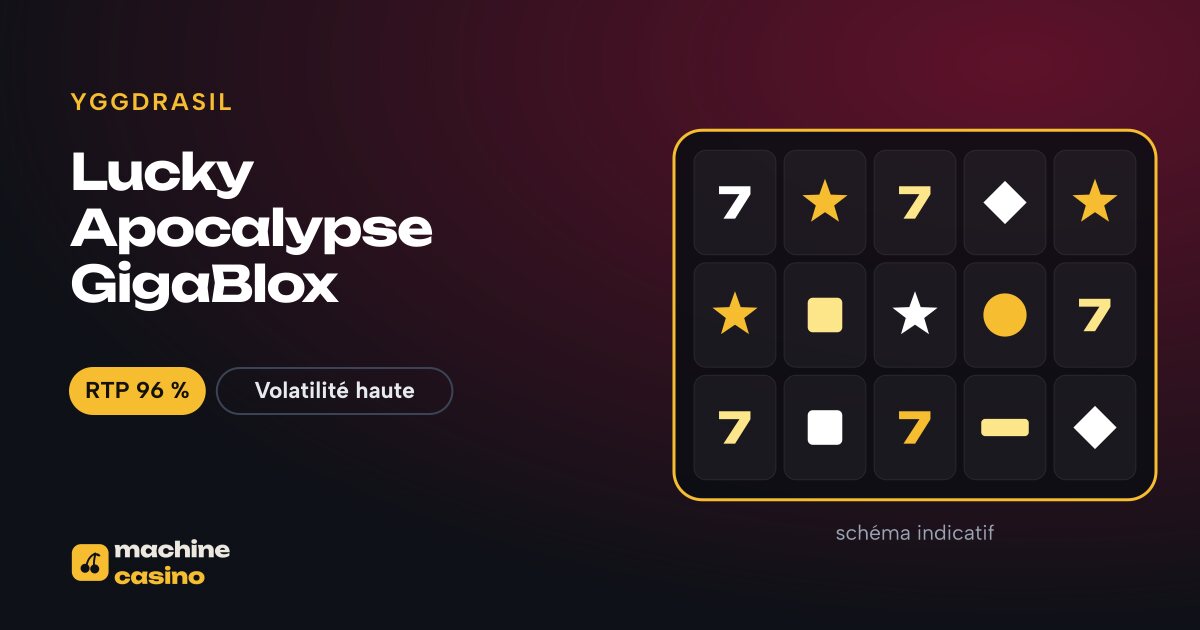 Visuel de Lucky Apocalypse GigaBlox : grille, RTP 96 %