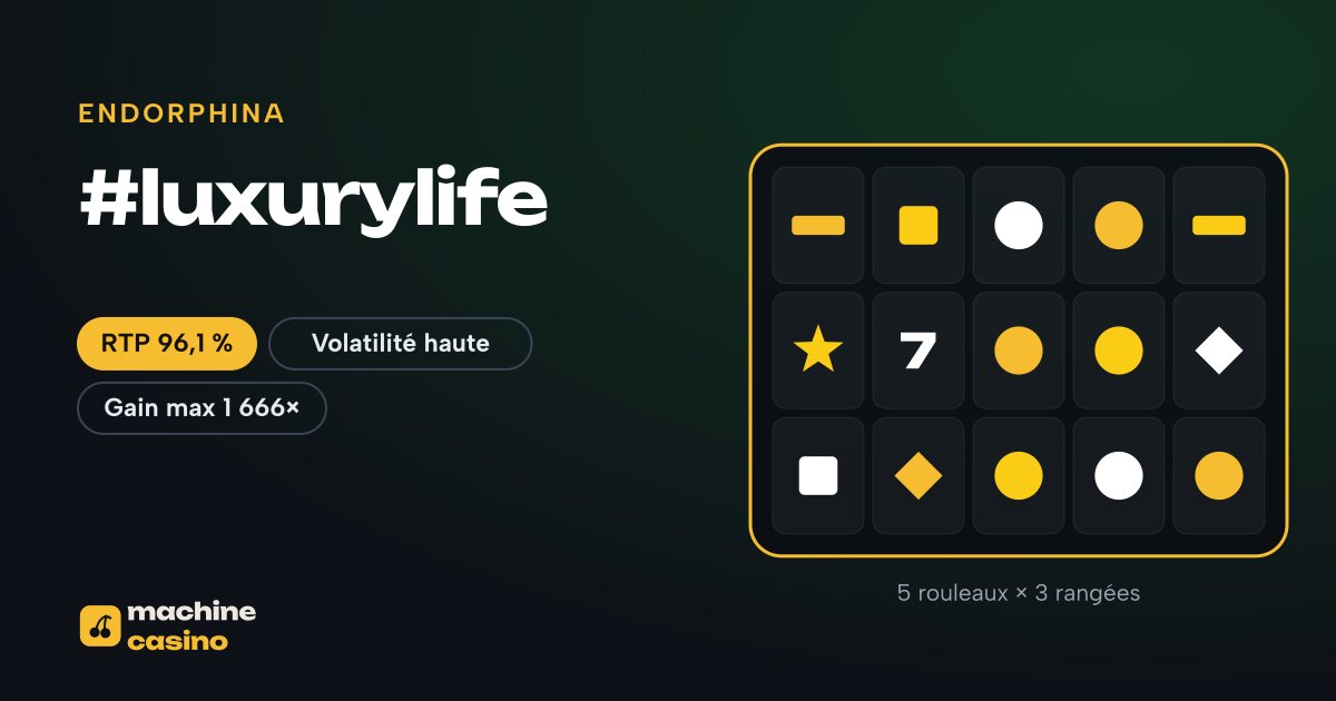 Visuel de #luxurylife : 5 rouleaux × 3 rangées, RTP 96,1 %