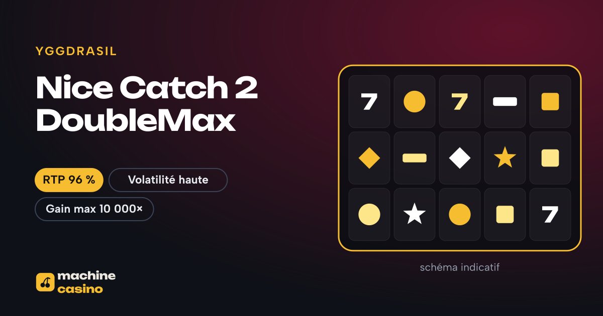 Visuel de Nice Catch 2 DoubleMax : grille, RTP 96 %