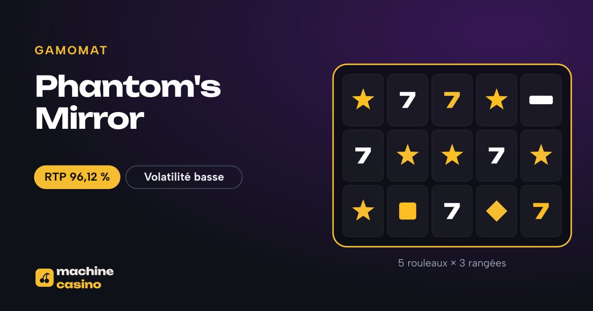 Visuel de Phantom's Mirror : 5 rouleaux × 3 rangées, RTP 96,12 %