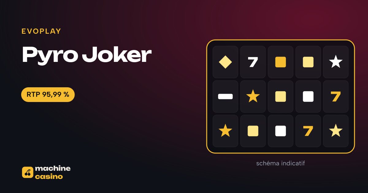 Visuel de Pyro Joker : grille, RTP 95,99 %