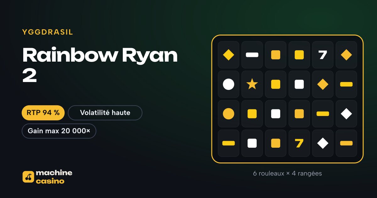 Visuel de Rainbow Ryan 2 : 6 rouleaux × 4 rangées, RTP 94 %
