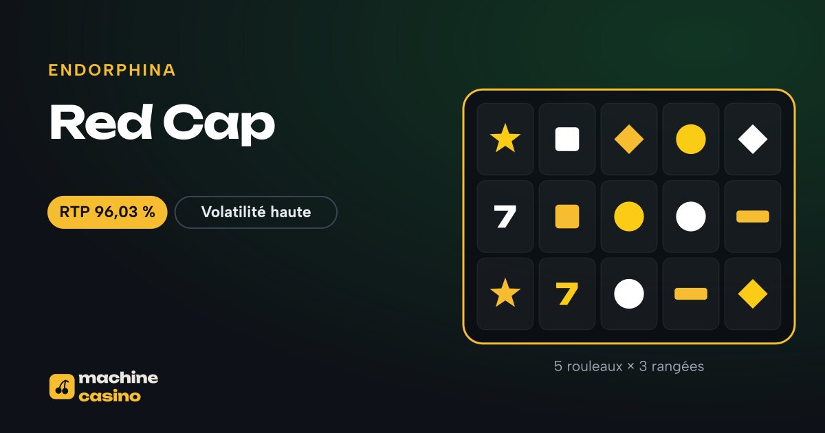Visuel de Red Cap : 5 rouleaux × 3 rangées, RTP 96,03 %
