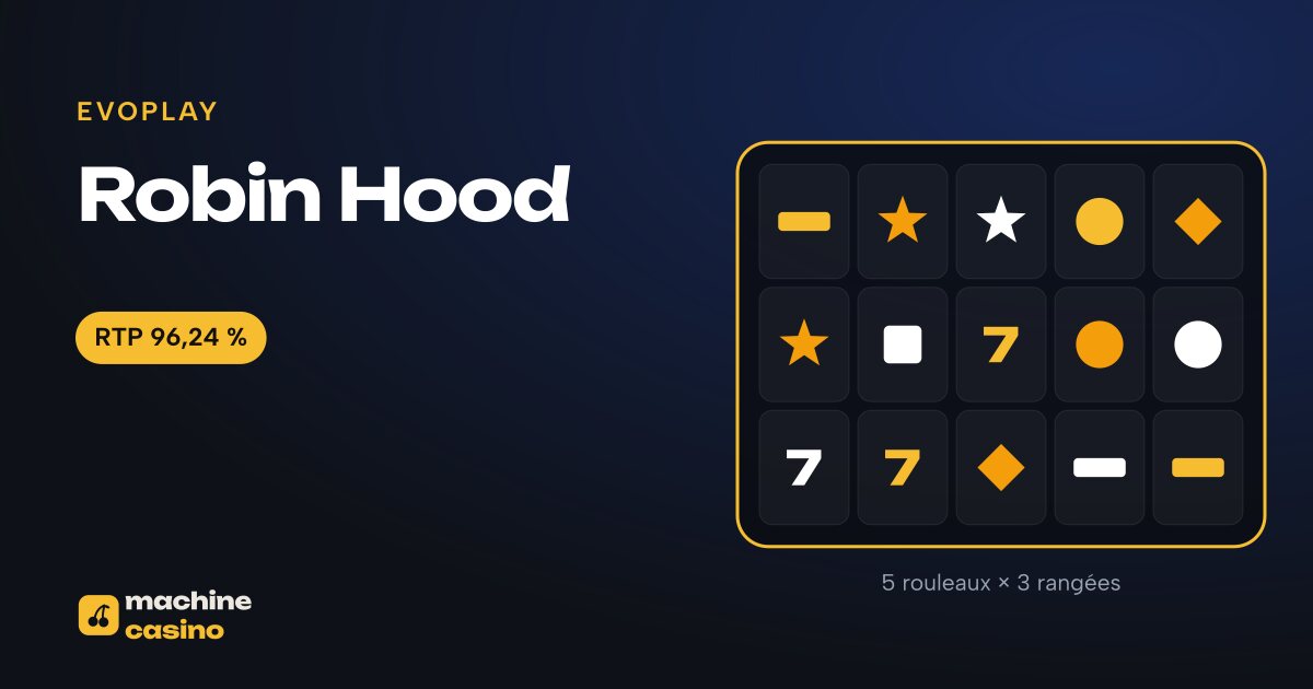 Visuel de Robin Hood : 5 rouleaux × 3 rangées, RTP 96,24 %