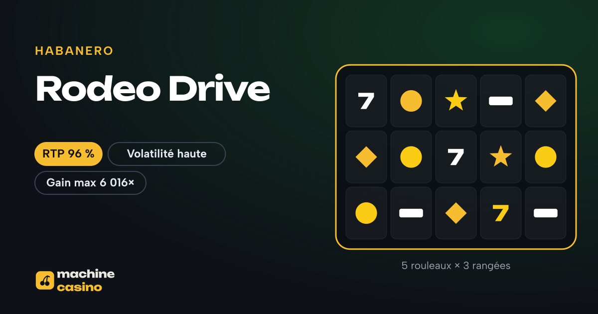 Visuel de Rodeo Drive : 5 rouleaux × 3 rangées, RTP 96 %