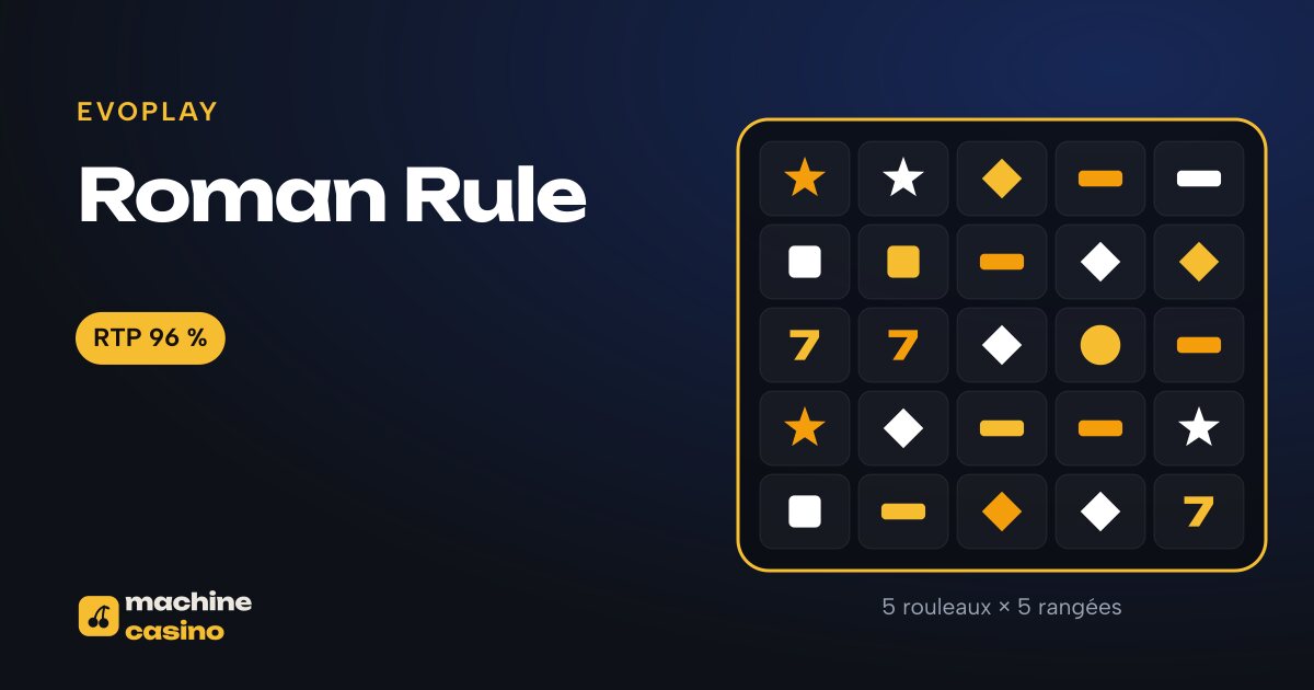 Visuel de Roman Rule : 5 rouleaux × 5 rangées, RTP 96 %