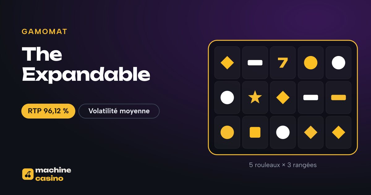 Visuel de The Expandable : 5 rouleaux × 3 rangées, RTP 96,12 %