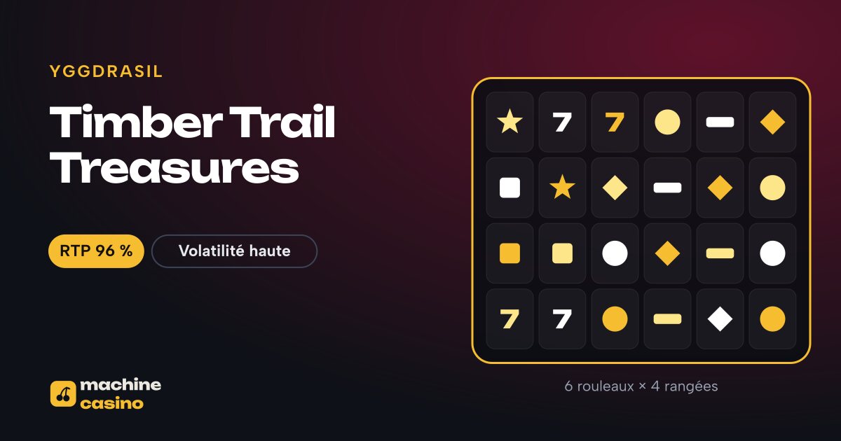 Visuel de Timber Trail Treasures : 6 rouleaux × 4 rangées, RTP 96 %