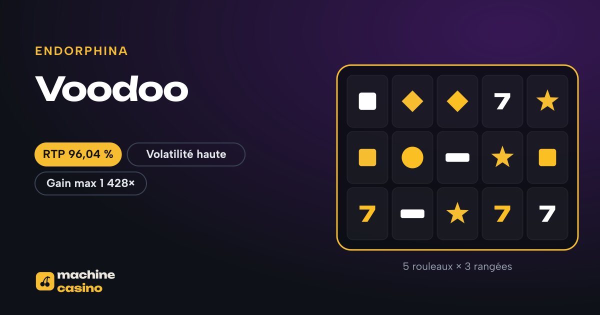 Visuel de Voodoo : 5 rouleaux × 3 rangées, RTP 96,04 %
