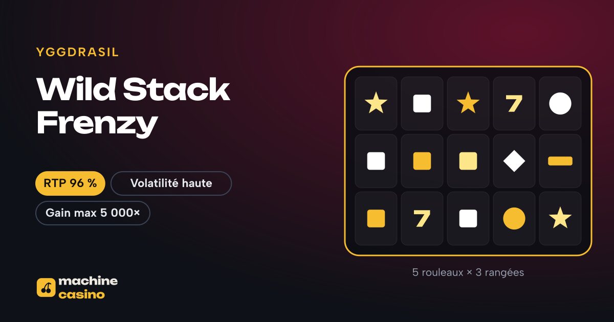 Visuel de Wild Stack Frenzy : 5 rouleaux × 3 rangées, RTP 96 %