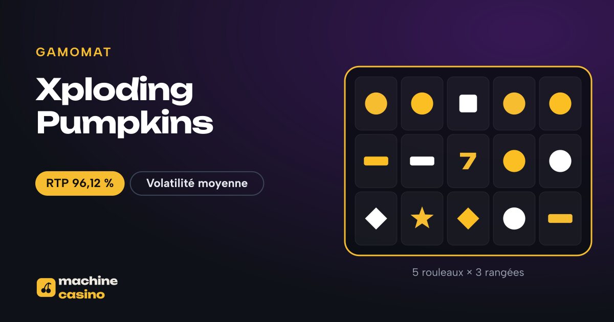 Visuel de Xploding Pumpkins : 5 rouleaux × 3 rangées, RTP 96,12 %
